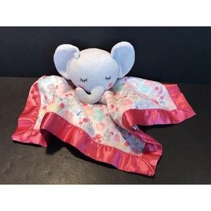 Parents Choice Elephant Pink Gray Baby Girl Security Blanket Buddy Lovey Plush